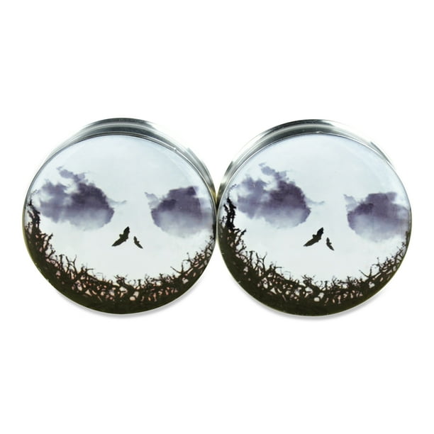 ArcticBuffalo Pair Stainless Steel Ear Plugs Flesh Stretchers Gauges Screw Mushroom House ArcticBuffalo Pair Stainless Steel Ear Plugs Flesh Stretchers Gauges Screw Mushroom House